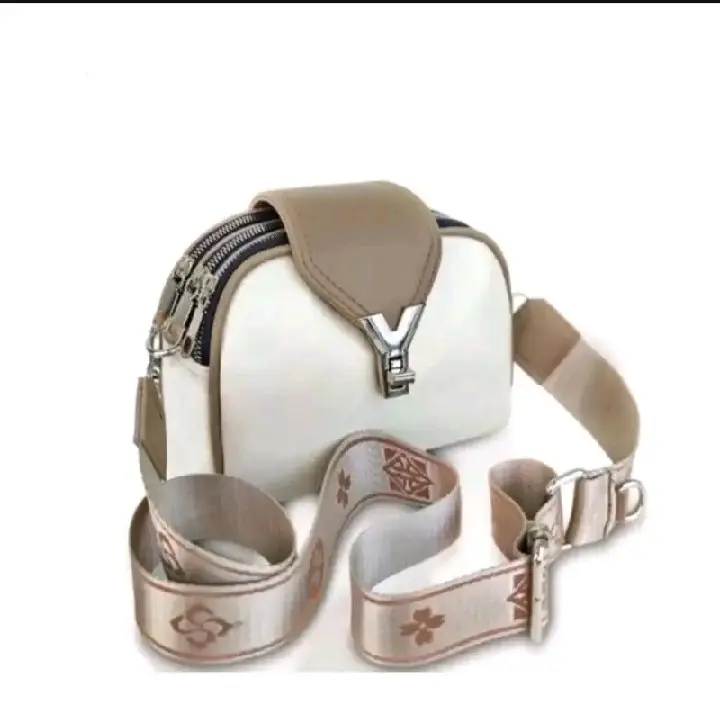 TAS WANITA SLINGBAG KUNCI PUTAR 3 RUANG LIDAH POLOS/TAS SELEMPANG BAHU WANITA/TAS FASHION WANITA TERBARU 1