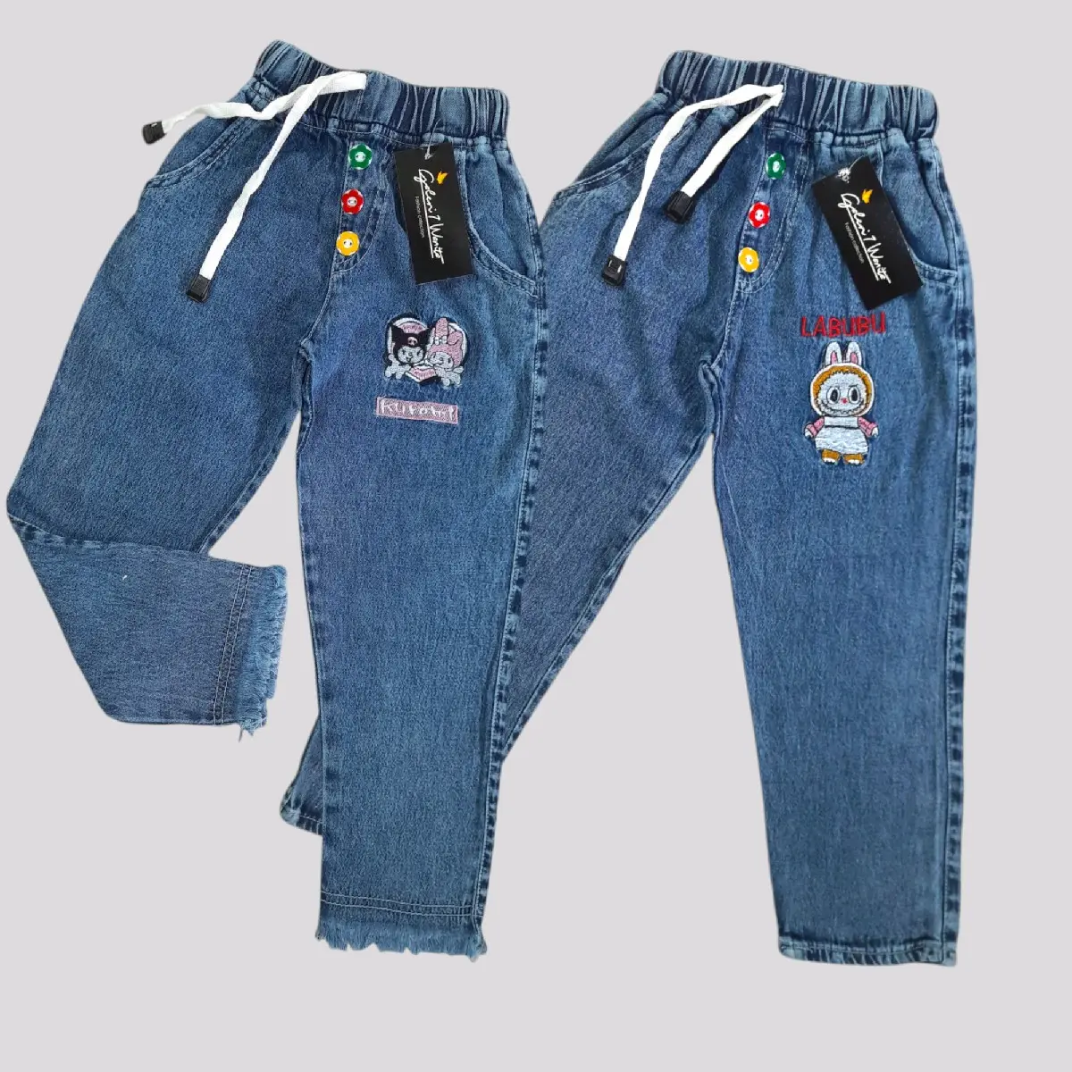 PAKET isi 2 Celana Jeans Anak perempuan LABUBU KUROMI usia 3-7 tahun Fashion