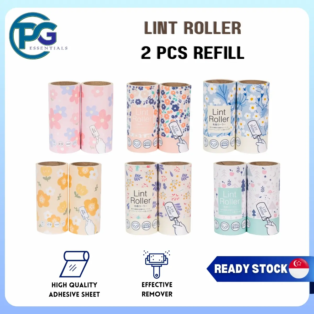 Lint Roller Colorful Refill Pack (2 pcs Refill in a pack)
