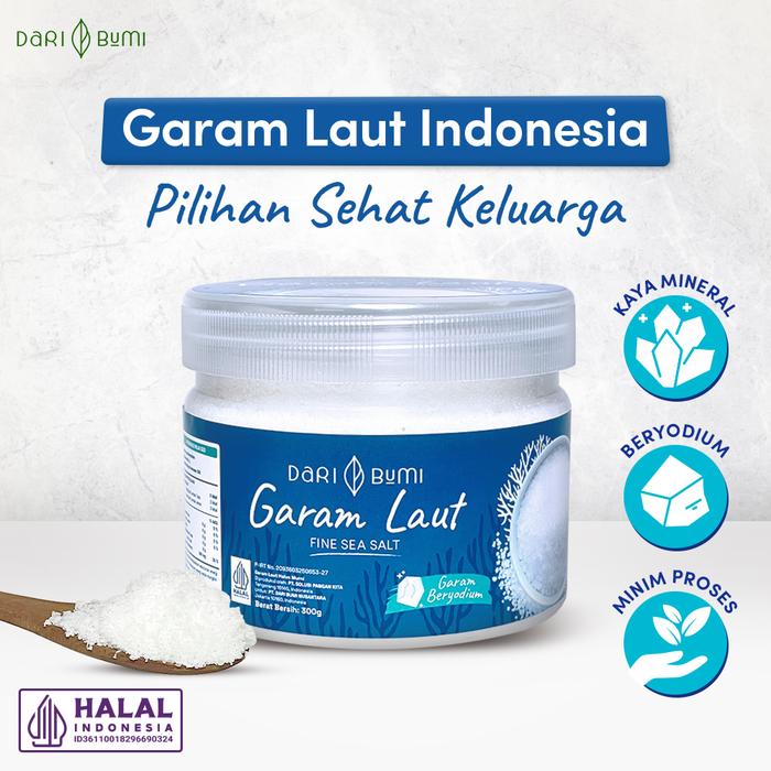 Gambar Dari Bumi Garam Laut Halus Murni Beryodium 300 Gram Fine Sea Salt dari daribumiofc Kota Administrasi Jakarta Barat Tokopedia