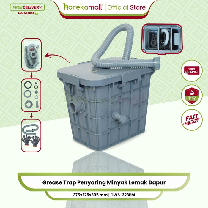 Gambar Grease Trap Plastik Perangkap Minyak Lemak Dapur Rumah Usaha Kuliner Kitchen Sink MUTU - OWS-323PM dari horekamall Kota Administrasi Jakarta Barat Tokopedia