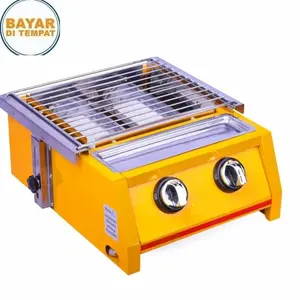 OMICKO Kompor BBQ Grill Gas Panggangan Sosis Kompor 2 Tungku garansi