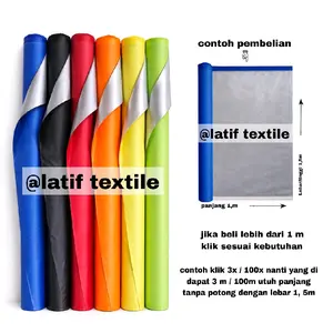 Kain Parasut Metalik Silver Waterproof eceran lebar atau tinggi 1,5m Cocok untuk Cover Mobil Tas dan Jaket Jas Hujan Dll dengan Pilihan Warna Cerah