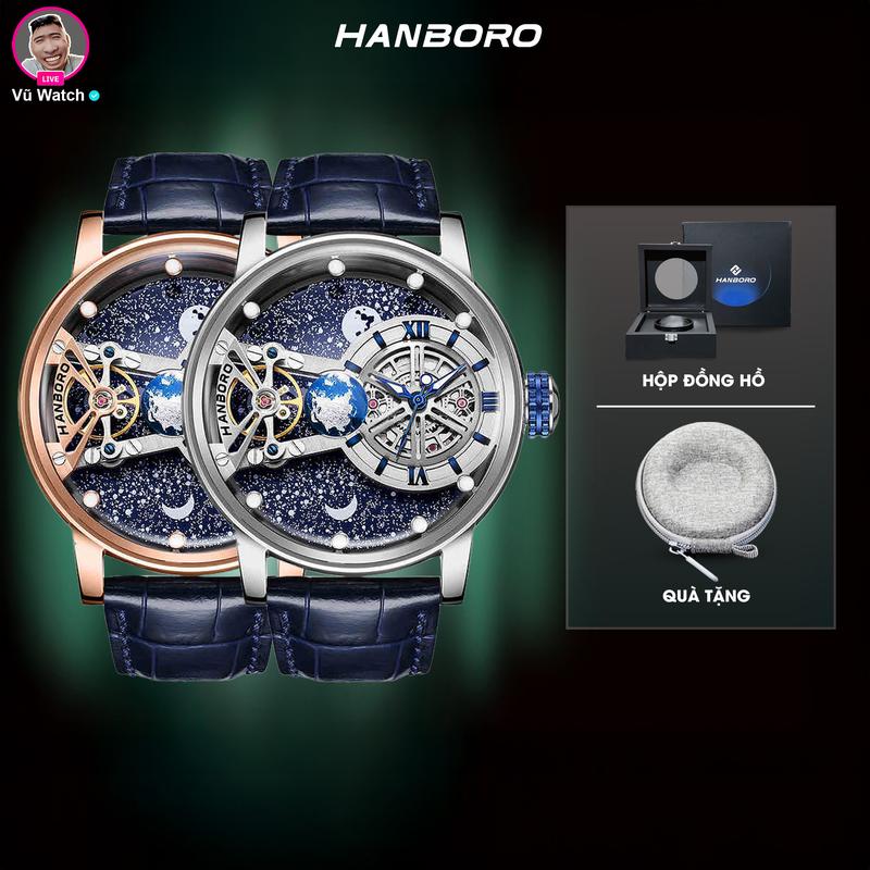 Đồng Hồ Nam HANBORO Thiên Thể 1009 [4850] | Nhà Phân Phối Độc Quyền Vũ Watch