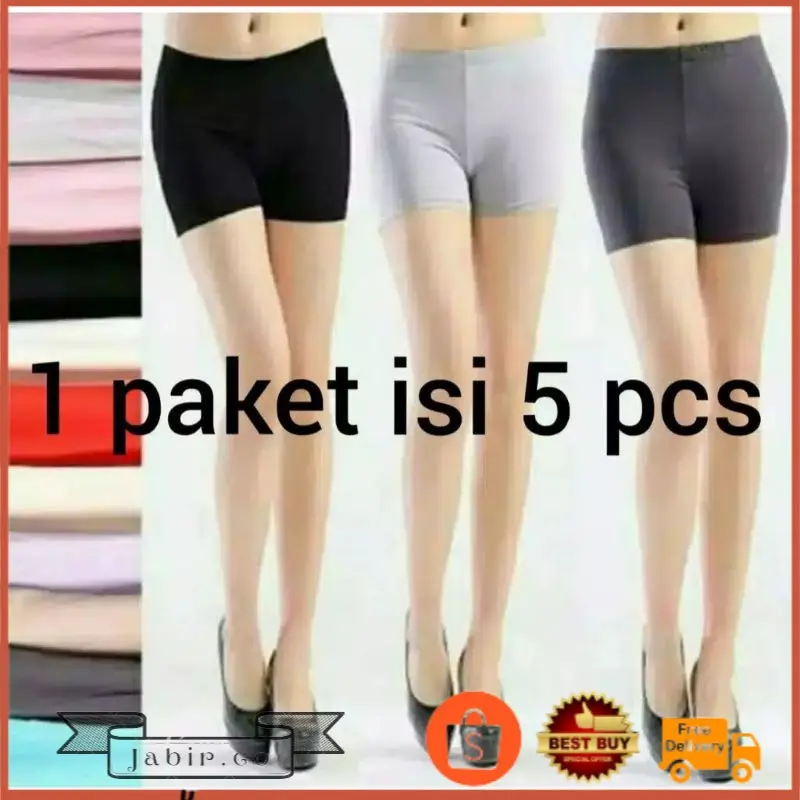Jabir [Best Seller] Sot Spandex Jersy Pendek Elastis Wanita Dewasa Beli 4 Gratis 1 Jumbo Max 80kg