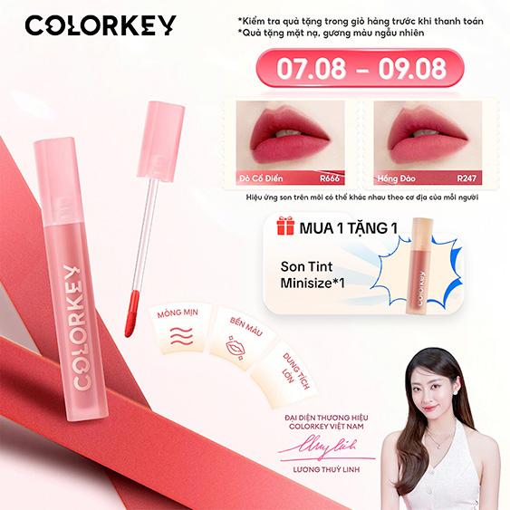 [PHIÊN BẢN MỚI] Son Kem Velvet COLORKEY Phiên Bản 2.5 Chất Son Mỏng Mịn, Bền Màu Mềm Mượt Trên Môi 2.5g