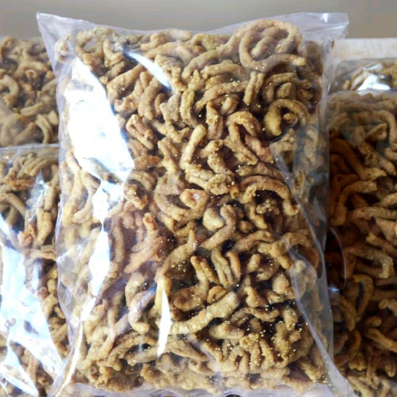 1ball - 2kg   Camilan Keripik usus ayam crispy premium kripik usus original  Cemilan Snack Food Pedas Asin 6