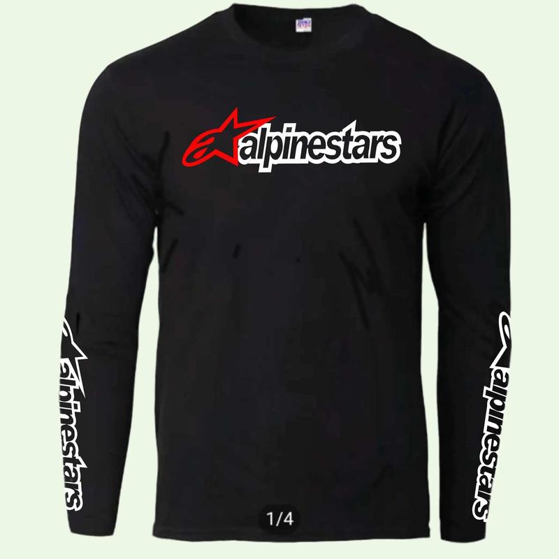 T-shirt Biker Alpinestar Style - Regalo Compleanno - Maglietta Nera Unisex Adulto - Vagile