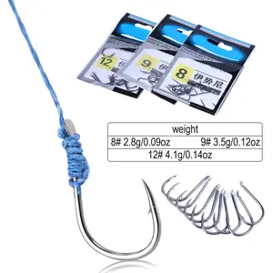 Sougayilang COD #8 #9 #12 9 PCS Fishing Curved Hook Dengan Barb Carbon Steel Fishing Hooks Tajam Memancing Lingkaran Jig Hooks.