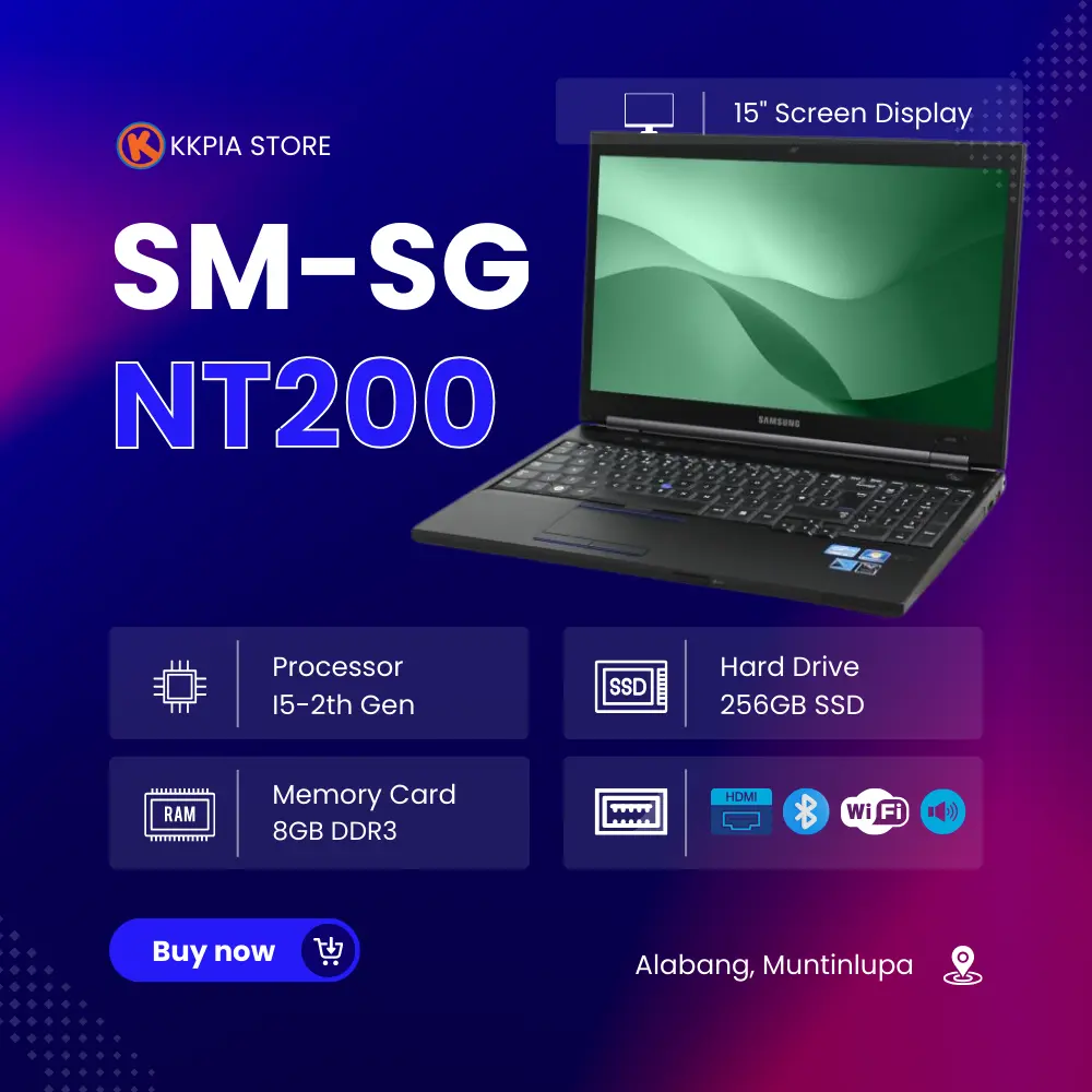 SM-SG NT200 LAPTOP I5-2TH GEN 8GB DDR3 256GB SSD HDMI CAM BLUETOOTH WIFI READY