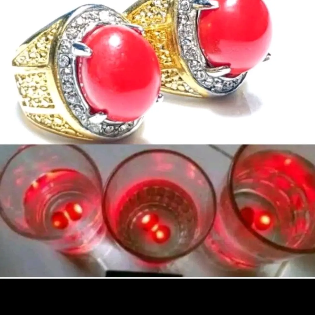 Cincin Pria Merah Menyala delima Hadiah 789  Rings hidup dalam air