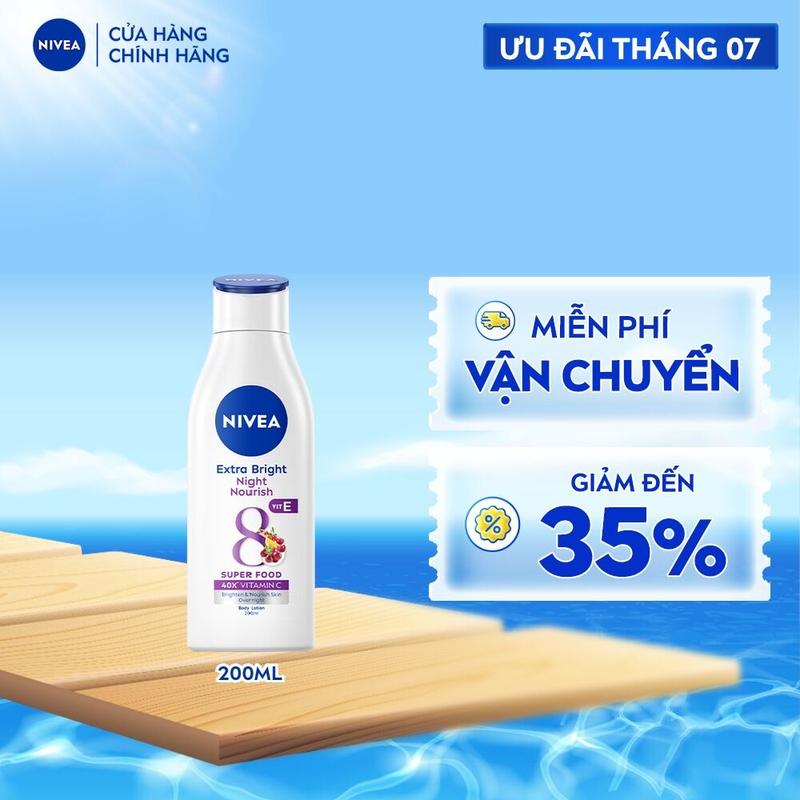 Sữa Dưỡng Thể NIVEA 8 Super Foods Dưỡng Sáng Da | Phục Hồi Chống Nắng (200 ml) - 88188/88310