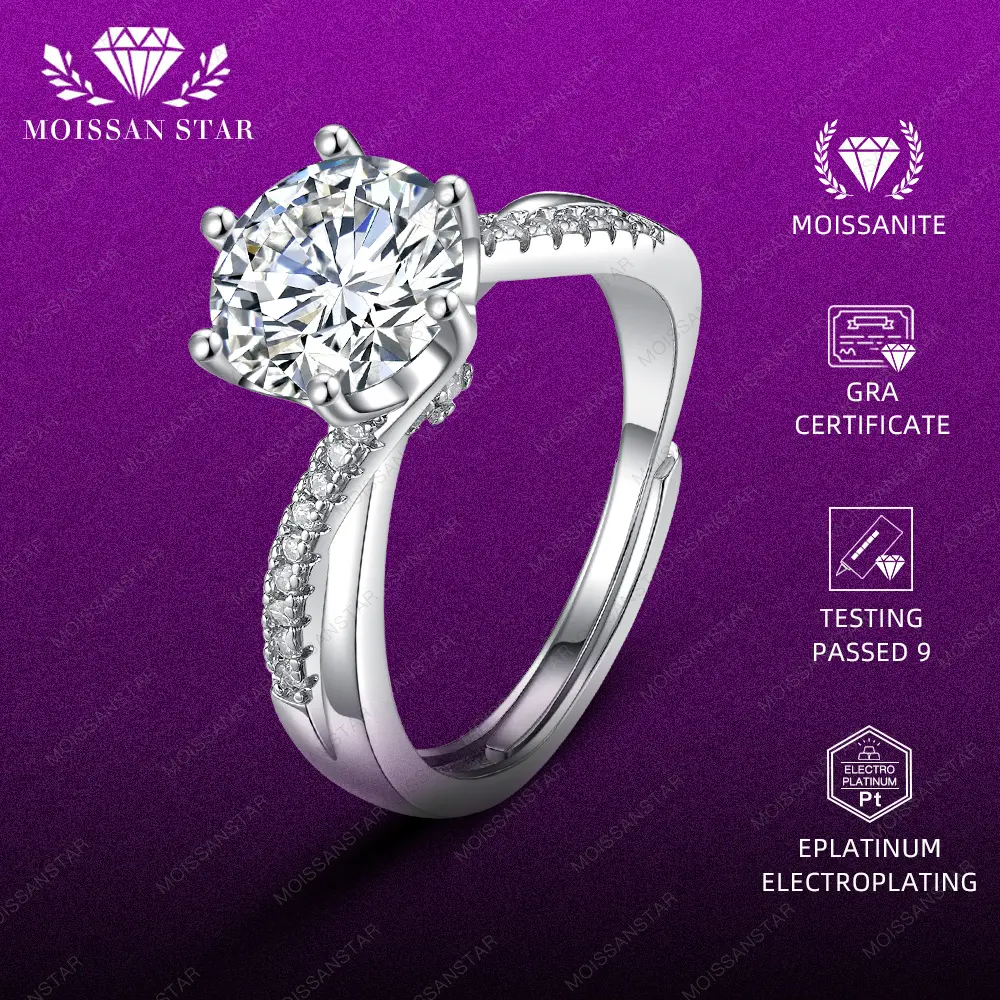 OS4-MR21 Moissanite Cincin Wanita  Cocok For bday birthday Gift Pasangan Pacar cicin Kawin Tunangan Couple Berkualitas Tinggi High Quality Dengan Sertifikat GRA Asli  Garansi 1 Tahun Free Box MR21