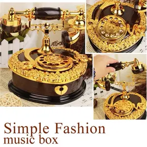 Kotak Musik Retro Classic / Hiasan Meja Aesthetic kotak penyimpanan bergaya Eropa dekorasi rumah dekorasi rumah hadiah ulang tahun penyimpanan perhiasan gadis hadiah music box clean up storage box European-style decoration home decoration