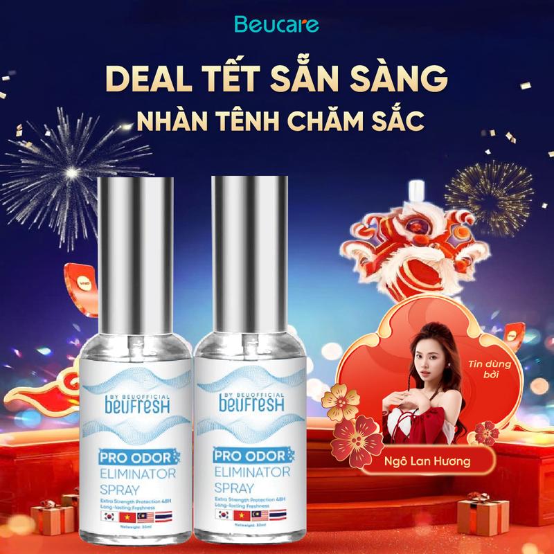   MUA 1 TẶNG 1  - ĐƯỢC 2 BEUFRESH PRO Xịt Khử Mùi Toàn Thân Cảm Giác Dễ Chịu Hỗ Trợ Giảm Thiểu Khử Mùi Hôi Mồ Hôi Nách Tay Chân - XN620 cho nam không ố vàng 