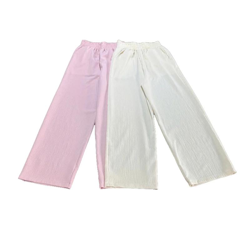 Combo 2 Quần suông( có phiên bản cho nấm) chiều dài quần tự chọn , cạp chun, lưng cao, có túi , vải đũi vân mềm đẹp ms111