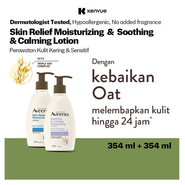 Gambar Bundling Aveeno Lotion Skin Relief 345ml + Soothing & Calming 354ml Lotion - Moisturizer Losion Pelembab Badan dari Aveeno ID Kota Administrasi Jakarta Timur Tokopedia