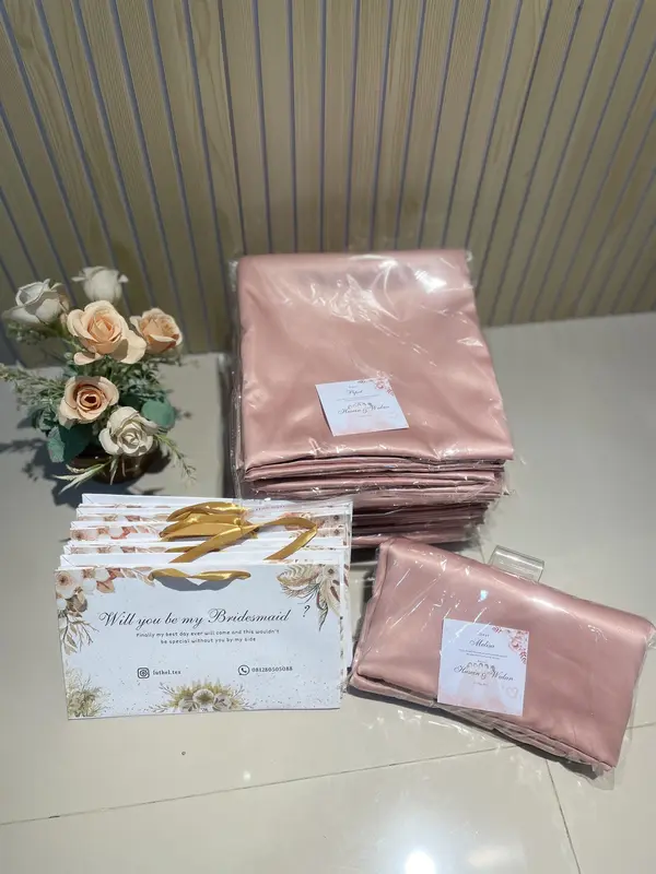 Paket Bridesmaid Satin Velvet + Paperbag TERMURAH 2