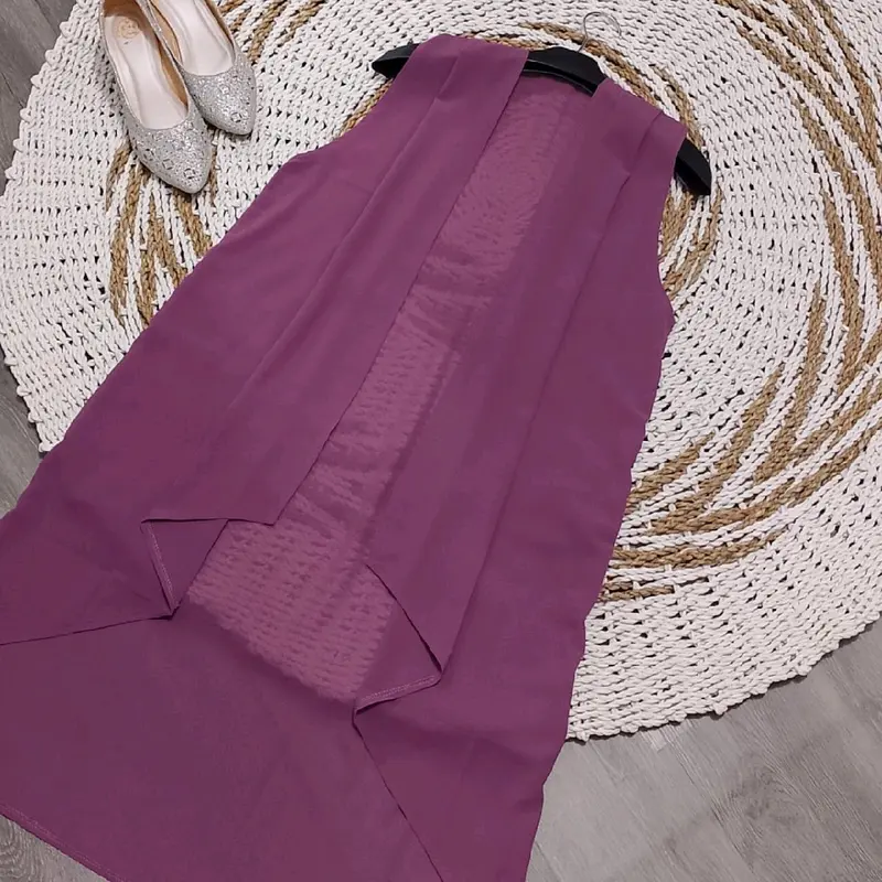 rompi panjang atasan wanita kekinian / outer tanpa lengan bahan ceruty babydoll 1