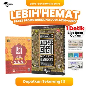 Promo Bundling Duo Latin 4 Code A5 + Iqro QR - Mushaf Alquran Latin dan Terjemahan