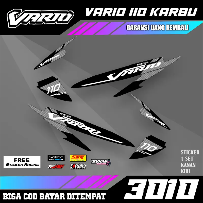 Striping Vario 110 Karbu Design Motif Malaysia - Setriping Setiker Sticker List Variasi Semi Fullbody Honda Vario Karbu 110 Free Sponsor 3