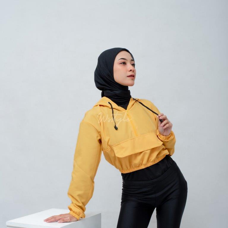 Croptop Wanita Dewasa Saku Depan Jaket Crop Parasut  Sport Korean style Jaket Parasut Jogging Gim  Jaket Olahraga Terbaru Crop Ringan  Simple Terbaru Jaket Parasut  Cepat Kering Anti air Nyaman  Bahan  Despo Premium Abu 8