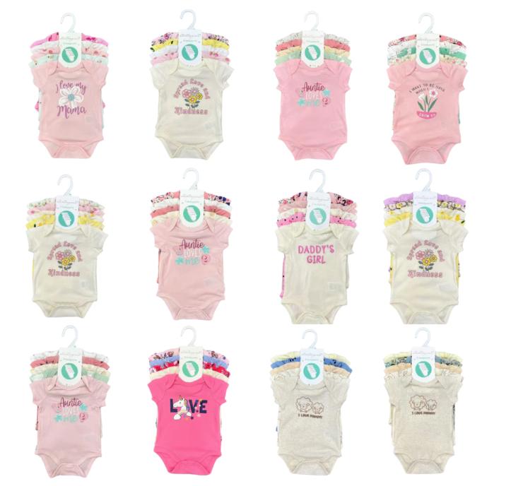 YOURBABYNEEDS Bodysuit Jumper Lengan Pendek Bayi Perempuan dan Bayi Cowok 5in1 Motif Karakter Lucu Berbahan Katun Adem Premium Import Nyaman Digunakan Untuk Bayi Usia Baru Lahir Newborn Sampai 9 Bulan Baru 0
