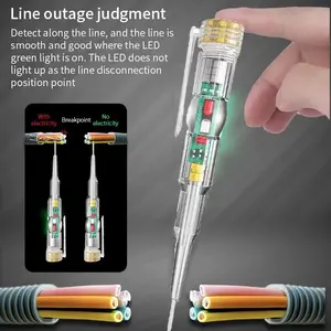 Tespen Dual LED Obeng Tester Listrik With Indicator Test Pen Kabel Dual Voltage Detector Obeng Pengecekan Kabel Tukang Listrik Pen