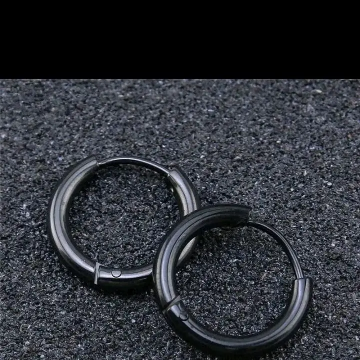ANTING HOOP TITANIUM ANTI KARAT DAN TIDAK PUDAR ANTING STARBOY PRIA DAN WANITA Aksesoris Elegan Earrings Silver 4