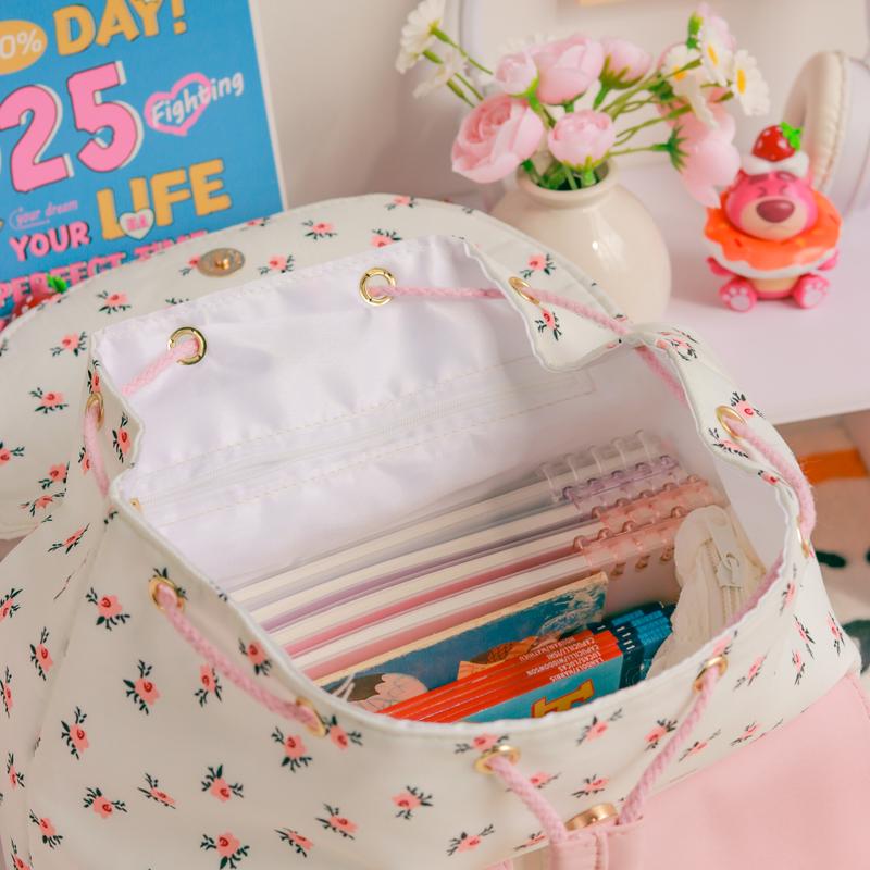 Product Introduction of BuzzBag - Tas bahu ins kanvas bunga lucu tas sekolah wanita berkapasitas besar korea import fashion kuliah tas ransel laptop backpack tas sekolah wanita backpack lucu korea tas korean style tas sekolah muat banyak tas ransel wanita lucu 23