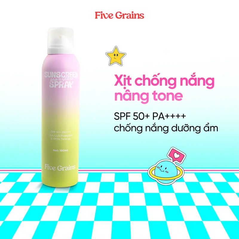 Xịt chống nắng Five Grains nâng tone Pro-Xylane 160ML