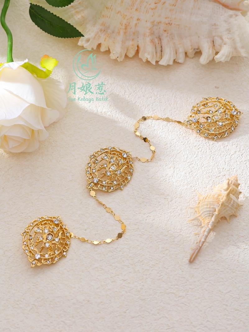 Product Introduction of ￼Peranakan Nyonya Kebaya Accessories Kerosang/Kerongsang Brooch Retro Style 17