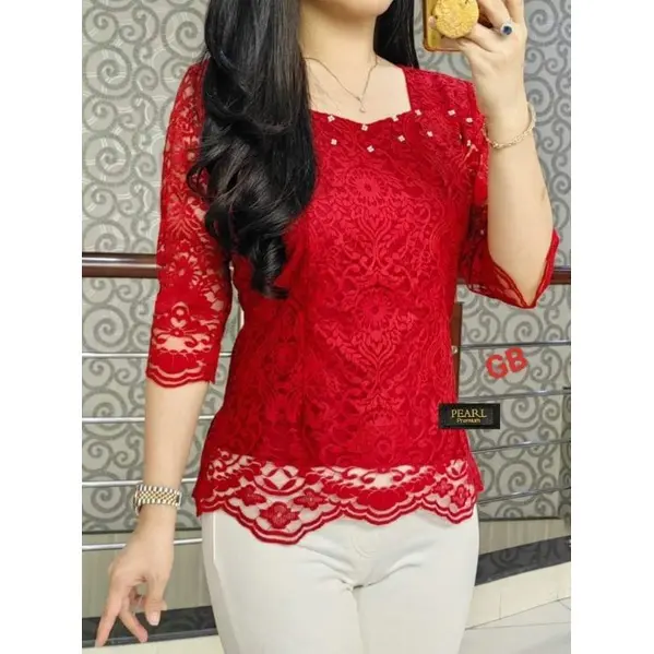 HF ATASAN BROKAT LEHER SEGI5/ATASAN PESTA BEST SELLER Wanita Baju