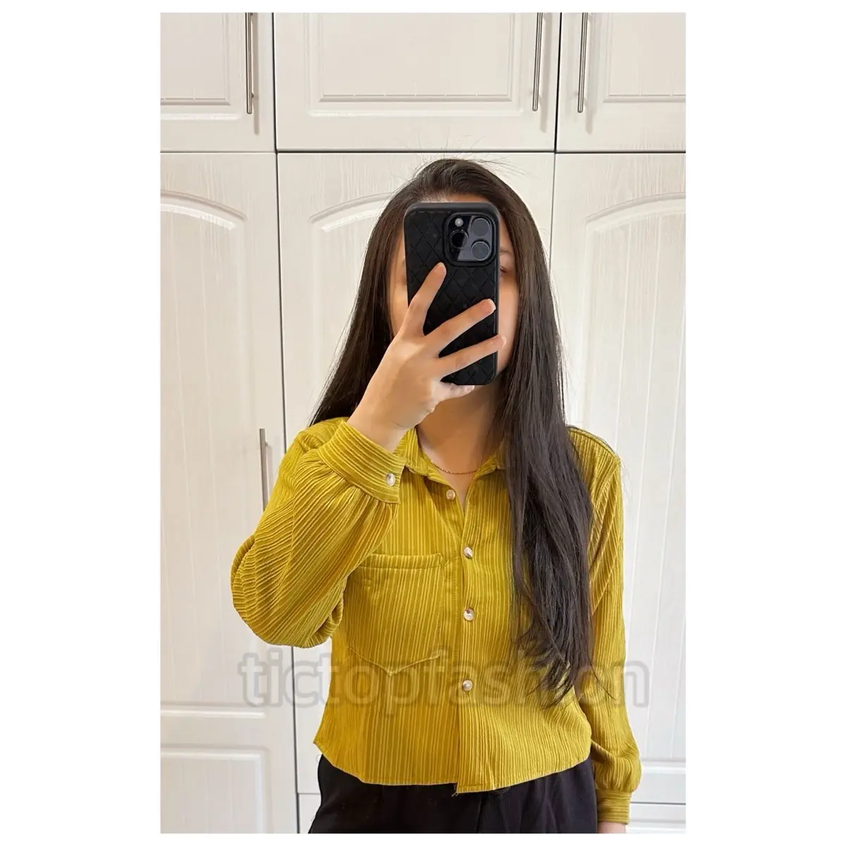 ATASAN KEMEJA MITHA BUSUI KNIT COUDORAY LENGAN PANJANG - tictopfashion