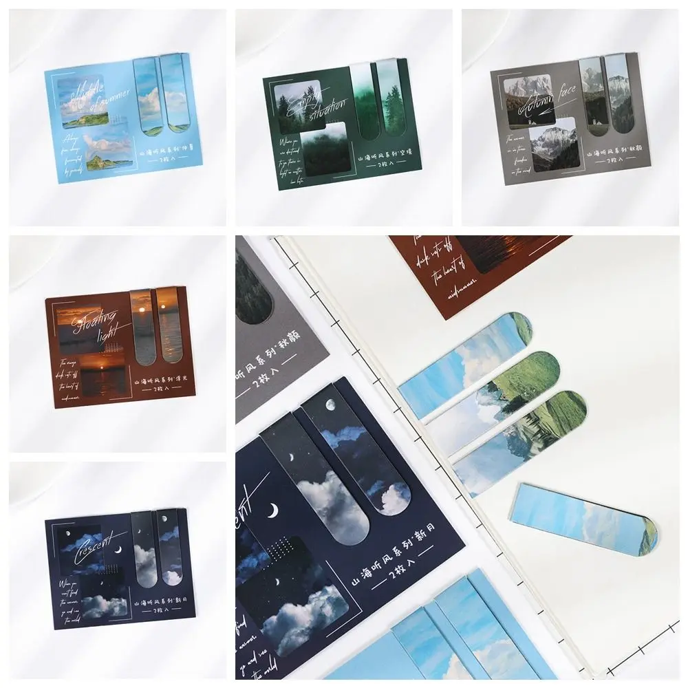High Quality Magnetic Magnetic Bookmarks Chinese Style School Office Supplies Page Clip Landscape Themed Gift Bookmark