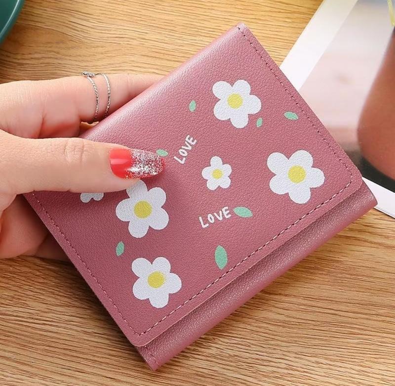 Dompet Lipat Kecil Wanita Daisy's Korea Wanita dengan Desain Stylish Cewek Kartu Uang 4