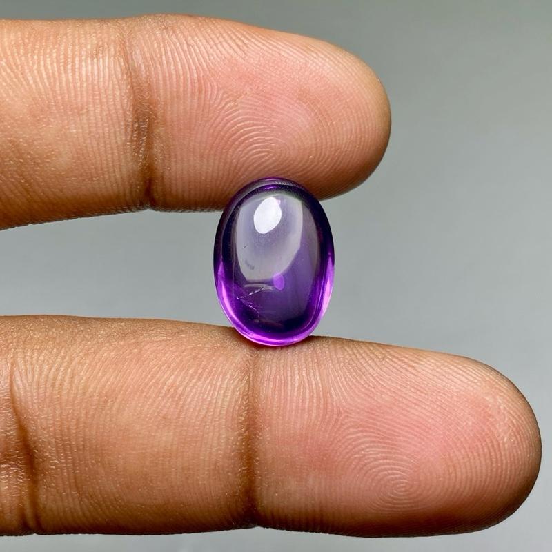 Natural Amethyst Batu Kecubung Ungu cabochon Dim 16x11.5x6.5 3
