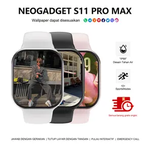 Mart Watch 11 Pro Max 10 Pro Max  Original 2.2" AMOLED GPS NFC Waterproof Bluetooth Call Wireless Charging Smartwatch Pria Wanita Free Wallpaper