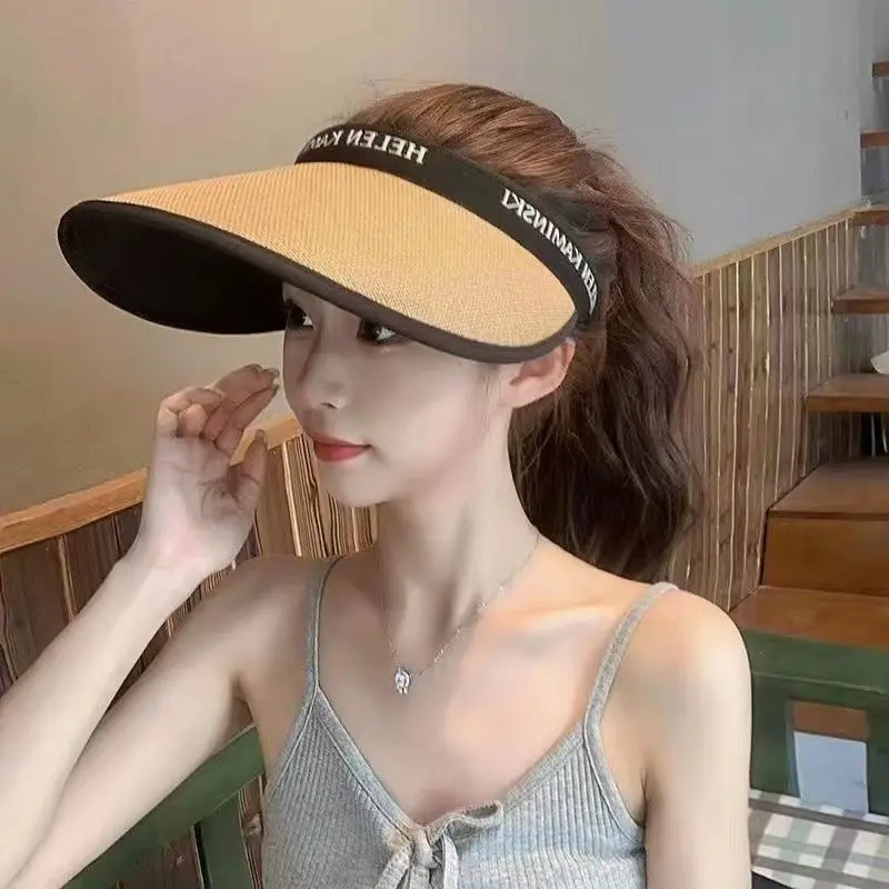 Mũ Cói Rộng Vành Nửa Đầu Hở Chóp – Chống Nắng Tia UV Cực Tím, Thoáng Mát – Phù Hợp Đi Biển, Du Lịch, Dạo Phố
