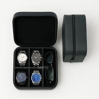Gambar Premium Travel Watch Box / Tempat Jam tangan travel / Kotak Jam Tangan mix tempat aksesoris - Hitam X Merah dari Snada Printing Kab. Bantul 4 Tokopedia