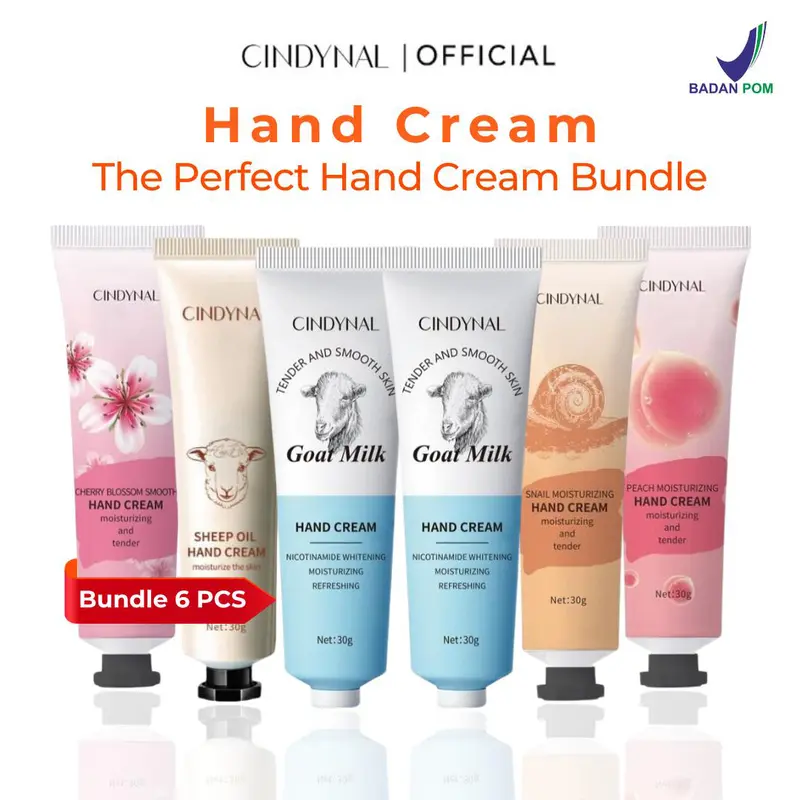 BUNDLE 6PCS] Bpom Cindynal Hand Cream Krim Pemutih Tangan Shop