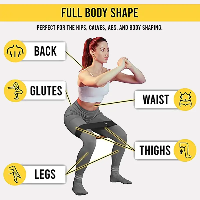 【Siap Stok COD】Non Slip Fabric Hip Resistance Band / Hip Resistance Band / Hip Band / Booty Band Squat Yoga Fitness Pinggul / 3 Levels 5