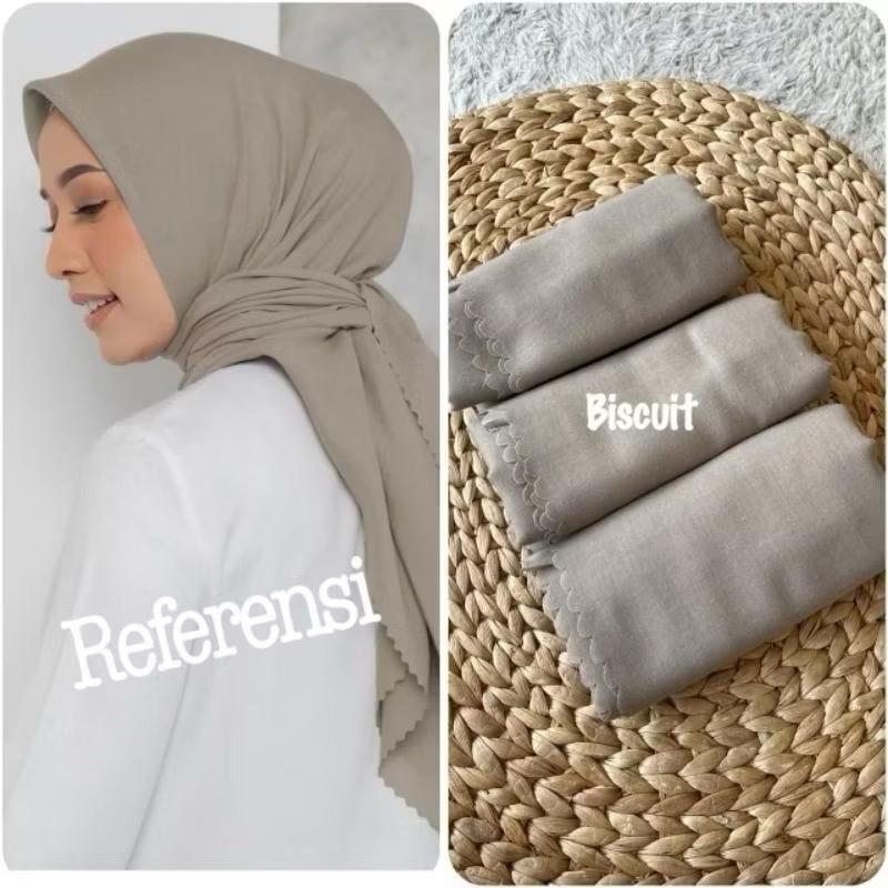 HIJAB VOAL POLOS PREMIUM LASERCUT - Segi Empat 1