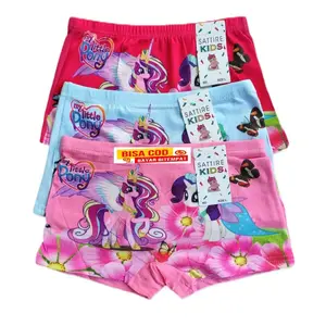 (6 pcs) Boxer Anak Perempuan Motif Random Usia 2-10 Tahun Bahan Adem Fashion Celana