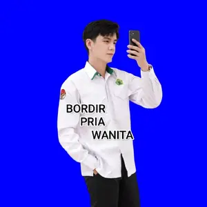 Kemeja Formal Kemenag Terbaru 2025 Saku Bersliting Atasan Kerja Putih Kerah Hijau Pasti Diskon