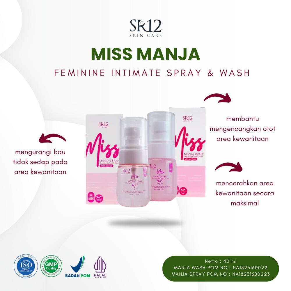 Paket Miss Manja & Spray SR12 Skincare - Pembersih Kewanitaan Atasi Bau Tidak Sedap, Jamur & Bakteri - Paket Miss Manja