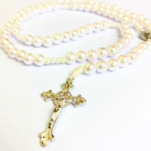 Kumpulan Kalung Rosario Bapa Kami 77x parel ringan putih mutiara dan warna menarik lainnya