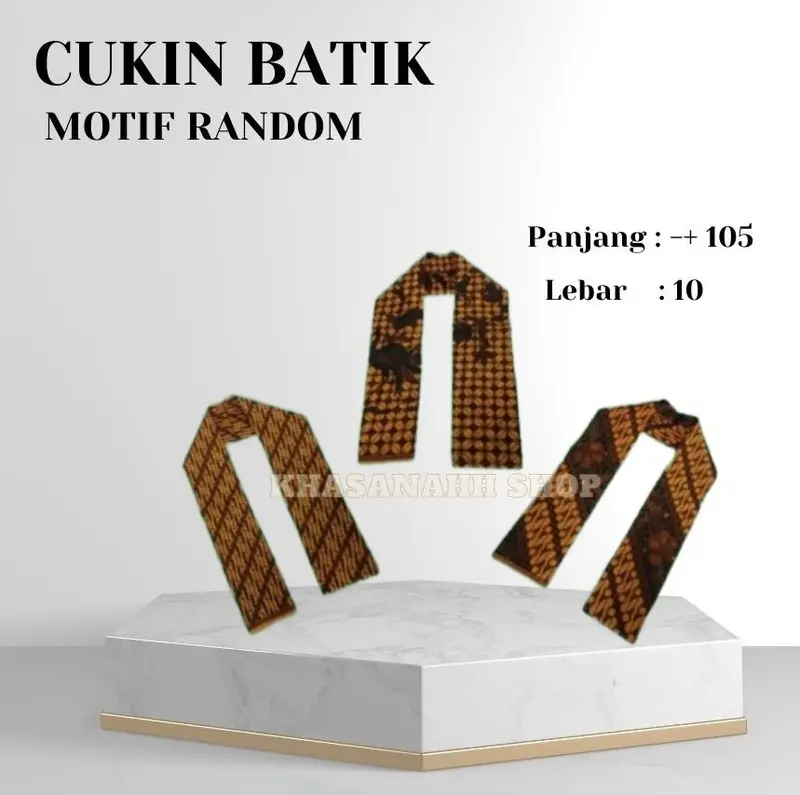 Selendang Batik I Cukin Batik Coklat Betawi Syal Batik Pria Wanita Anak Sampai Dewasa 3