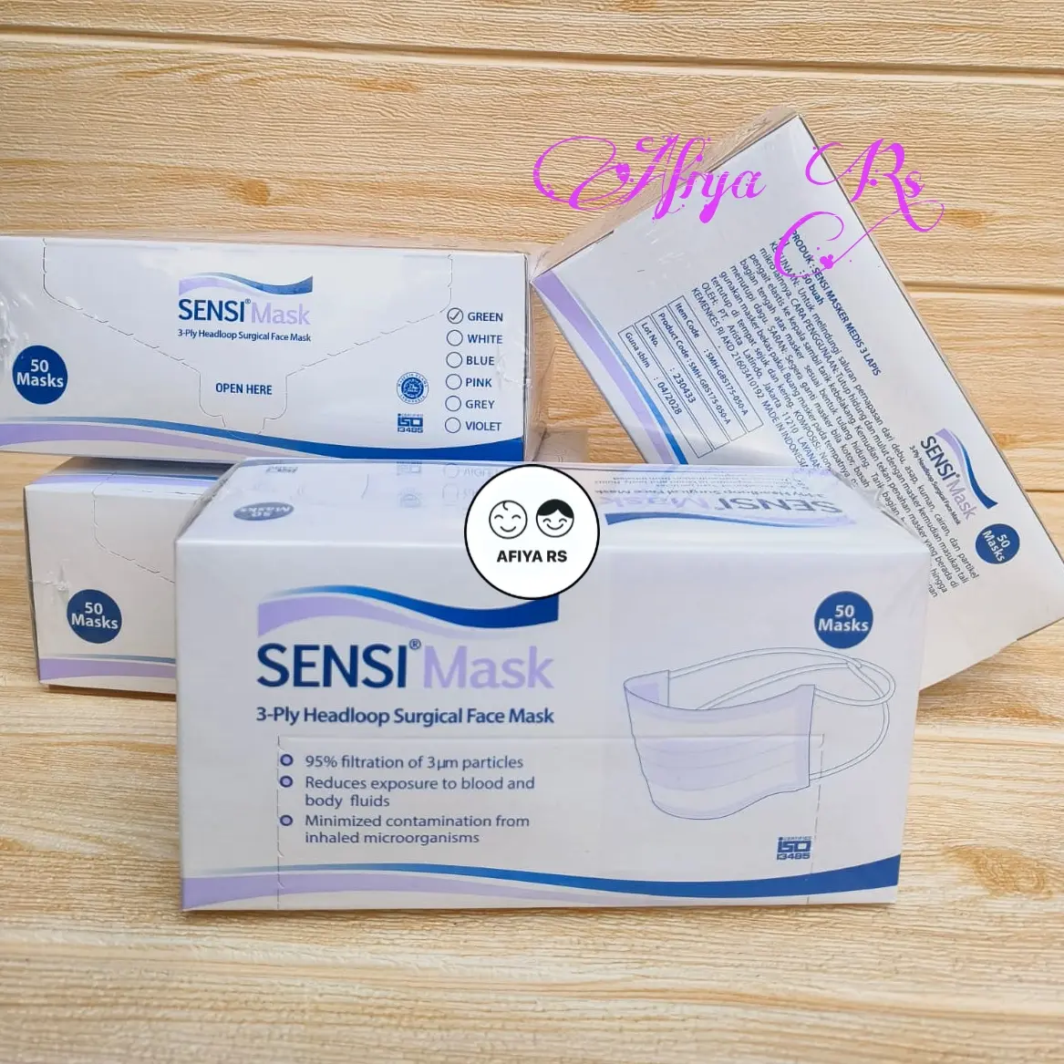 Masker Sensi Headloop Hijab Isi 50 Pcs Original 3 Ply