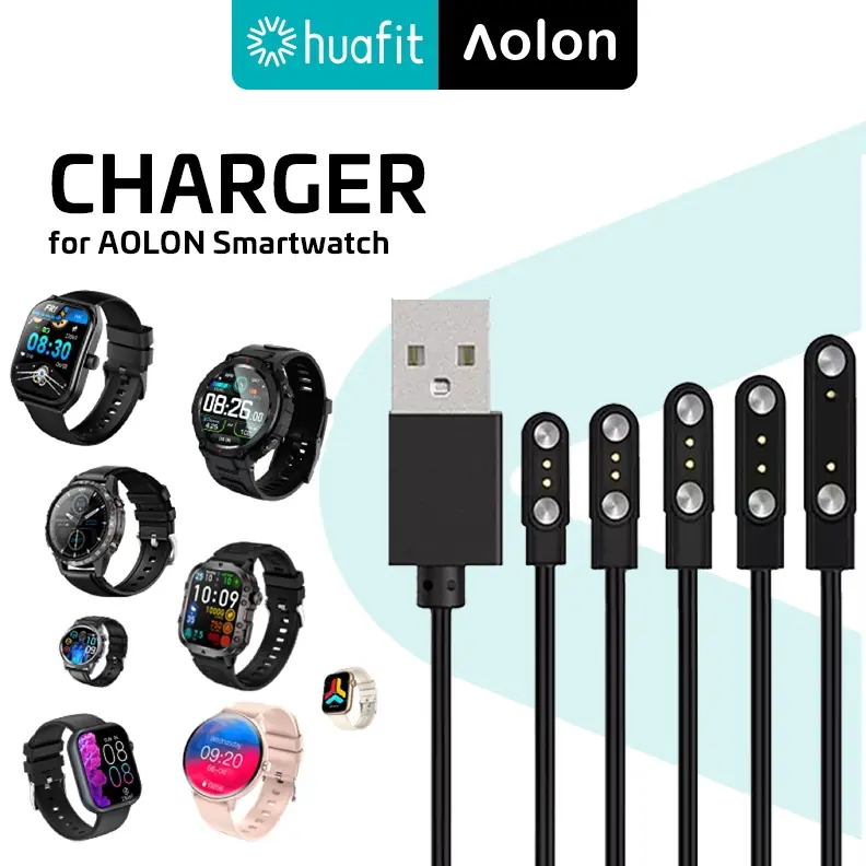 kabel jam AOLON MARS R3 TETRA R4 NAVI R GTR3 TETRA R2 NAVI R3 WATCH LILY R2 smartchwatch kabel charger magnetic 2 pin
